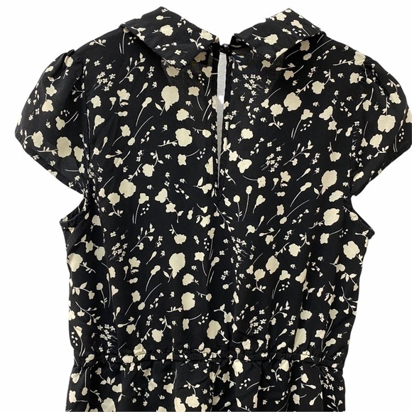 TRIXXI Dress Size Large Floral Black Ivory Rayon - Picture 6 of 11